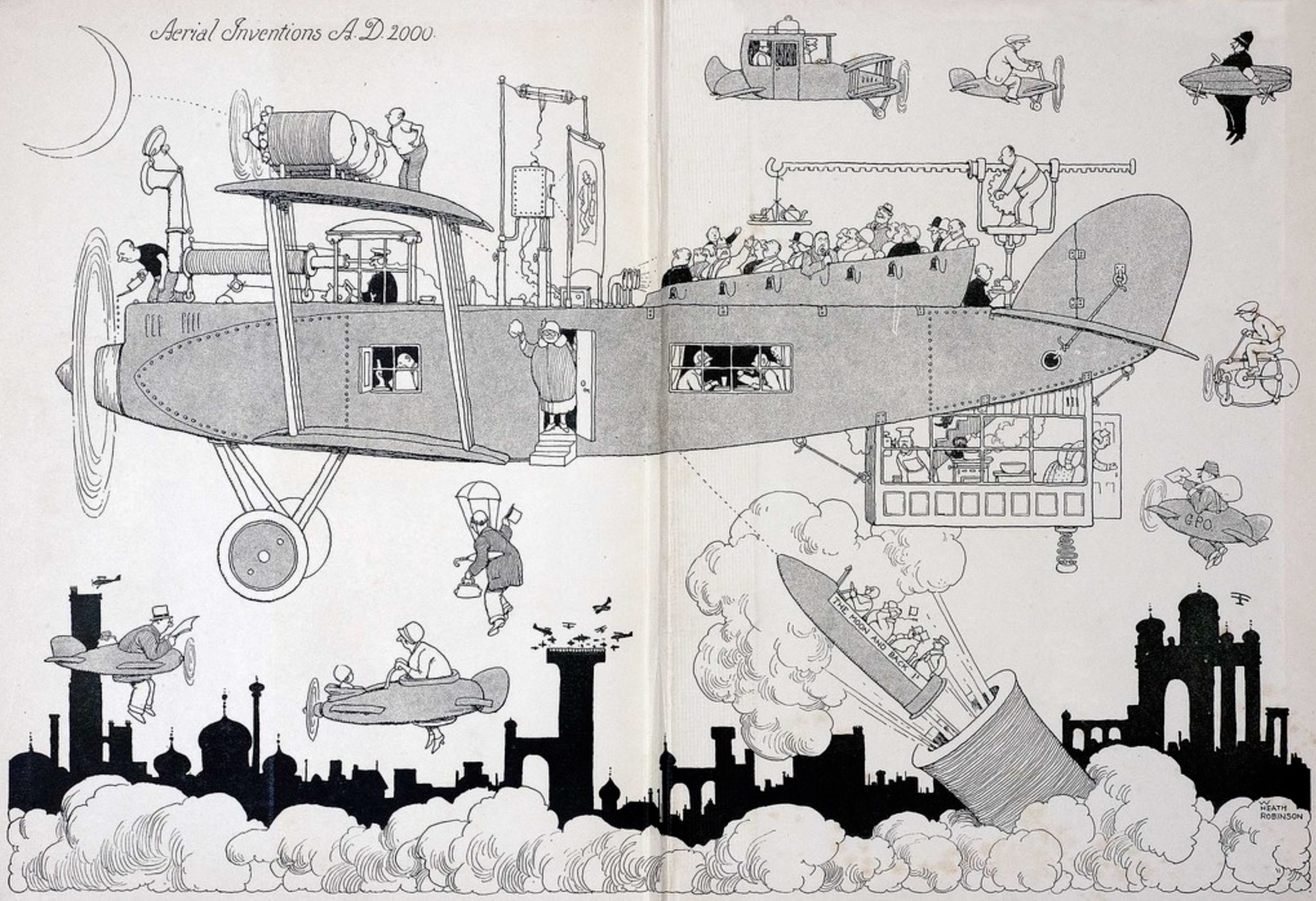 Vintage read: Aerial Dreams of the Future - Heath Robinson’s Aerial Inventions A.D. 2000 (1930)